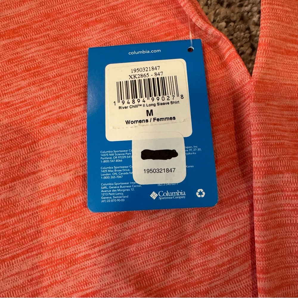 NWT Columbia River Chill II Long Sleeve Shirt in Women’s Medium Coral - Picture 6 of 11